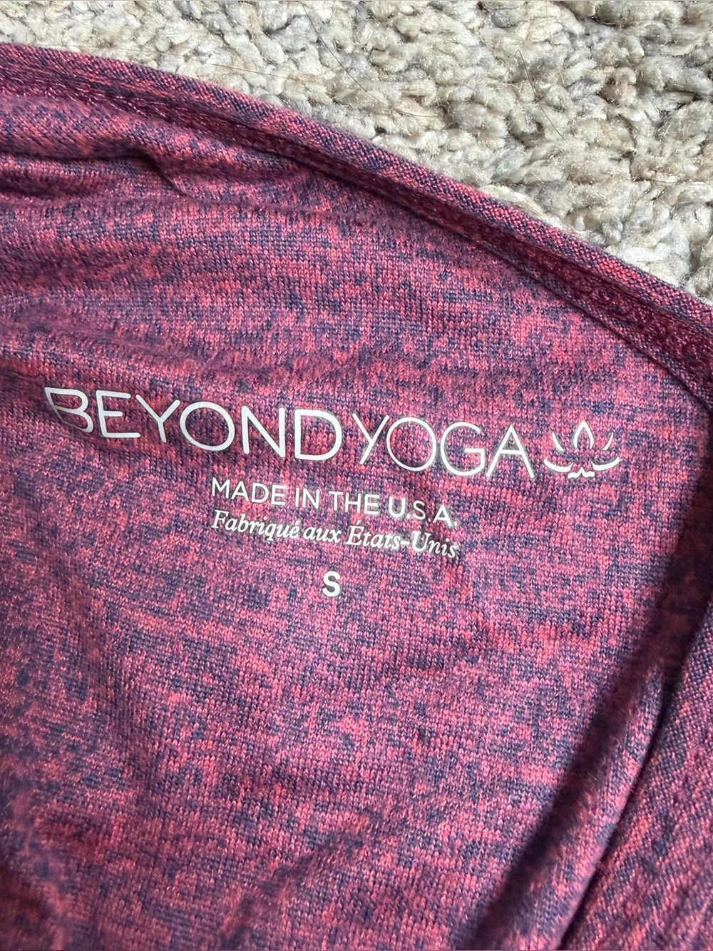 Beyond Yoga Spacedye Crisscross Back Tank Top small Heather raspberry red yoga - Picture 7 of 8